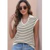 imageDisamer Short Sleeve Sweater for Women 2025 Spring Fashion Striped Sleeveless Vest Casual Tank Tops Summer ShirtsStreak Apricot