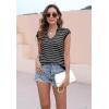 imageDisamer Short Sleeve Sweater for Women 2025 Spring Fashion Striped Sleeveless Vest Casual Tank Tops Summer ShirtsStreak Black