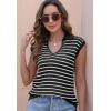 imageDisamer Short Sleeve Sweater for Women 2025 Spring Fashion Striped Sleeveless Vest Casual Tank Tops Summer ShirtsStreak Black