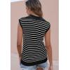 imageDisamer Short Sleeve Sweater for Women 2025 Spring Fashion Striped Sleeveless Vest Casual Tank Tops Summer ShirtsStreak Black