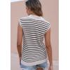 imageDisamer Short Sleeve Sweater for Women 2025 Spring Fashion Striped Sleeveless Vest Casual Tank Tops Summer ShirtsStreak White