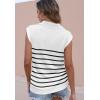 imageDisamer Short Sleeve Sweater for Women 2025 Spring Fashion Striped Sleeveless Vest Casual Tank Tops Summer ShirtsStripe White