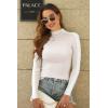 imageDisamer Womens Long Sleeve Shirts 2025 Fall Sweaters Crewneck Striped Knitted Tops Slim Fitted Casual Basic Tee BlouseApricot