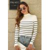 imageDisamer Womens Long Sleeve Shirts 2025 Fall Sweaters Crewneck Striped Knitted Tops Slim Fitted Casual Basic Tee BlouseStripe Apricot