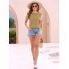 imageDisamer Womens Short Sleeve Sweater Tops Spring Summer Shirts 2025 Striped Pullover Cap Sleeve Knit Sleeveless VestBraid Camel