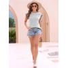 imageDisamer Womens Short Sleeve Sweater Tops Spring Summer Shirts 2025 Striped Pullover Cap Sleeve Knit Sleeveless VestBraid Grey