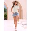 imageDisamer Womens Short Sleeve Sweater Tops Spring Summer Shirts 2025 Striped Pullover Cap Sleeve Knit Sleeveless VestPure Apricot