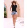 imageDisamer Womens Short Sleeve Sweater Tops Spring Summer Shirts 2025 Striped Pullover Cap Sleeve Knit Sleeveless VestPure Black
