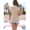 imageDisamer Womens Short Sleeve Sweater Tops Spring Summer Shirts 2025 Striped Pullover Cap Sleeve Knit Sleeveless VestPure Brown