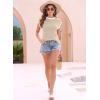 imageDisamer Womens Short Sleeve Sweater Tops Spring Summer Shirts 2025 Striped Pullover Cap Sleeve Knit Sleeveless VestPure Brown
