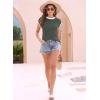imageDisamer Womens Short Sleeve Sweater Tops Spring Summer Shirts 2025 Striped Pullover Cap Sleeve Knit Sleeveless VestPure Green