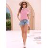 imageDisamer Womens Short Sleeve Sweater Tops Spring Summer Shirts 2025 Striped Pullover Cap Sleeve Knit Sleeveless VestPure Pink