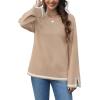 imageCrew Neck Sweater for Women Oversized Fall Winter Clothes 2023 Fashion Casual Loose Knitted Pullover Tops