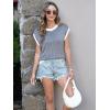 imageDisamer Summer Tops for Women 2025 Cap Sleeve Sweater Tank Tops Sleeveless Vest Oversized Short Sleeve ShirtsBlack