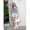 imageDisamer Summer Tops for Women 2025 Cap Sleeve Sweater Tank Tops Sleeveless Vest Oversized Short Sleeve ShirtsBlack