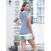 imageDisamer Summer Tops for Women 2025 Cap Sleeve Sweater Tank Tops Sleeveless Vest Oversized Short Sleeve ShirtsBlack