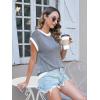 imageDisamer Summer Tops for Women 2025 Cap Sleeve Sweater Tank Tops Sleeveless Vest Oversized Short Sleeve ShirtsBlack