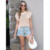 imageDisamer Summer Tops for Women 2025 Cap Sleeve Sweater Tank Tops Sleeveless Vest Oversized Short Sleeve ShirtsBrown