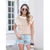 imageDisamer Summer Tops for Women 2025 Cap Sleeve Sweater Tank Tops Sleeveless Vest Oversized Short Sleeve ShirtsBrown