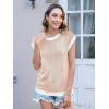 imageDisamer Summer Tops for Women 2025 Cap Sleeve Sweater Tank Tops Sleeveless Vest Oversized Short Sleeve ShirtsBrown
