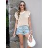 imageDisamer Summer Tops for Women 2025 Cap Sleeve Sweater Tank Tops Sleeveless Vest Oversized Short Sleeve ShirtsKhaki