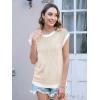 imageDisamer Summer Tops for Women 2025 Cap Sleeve Sweater Tank Tops Sleeveless Vest Oversized Short Sleeve ShirtsKhaki