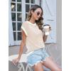 imageDisamer Summer Tops for Women 2025 Cap Sleeve Sweater Tank Tops Sleeveless Vest Oversized Short Sleeve ShirtsKhaki