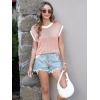 imageDisamer Summer Tops for Women 2025 Cap Sleeve Sweater Tank Tops Sleeveless Vest Oversized Short Sleeve ShirtsRed