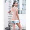 imageDisamer Summer Tops for Women 2025 Cap Sleeve Sweater Tank Tops Sleeveless Vest Oversized Short Sleeve ShirtsRed