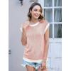 imageDisamer Summer Tops for Women 2025 Cap Sleeve Sweater Tank Tops Sleeveless Vest Oversized Short Sleeve ShirtsRed