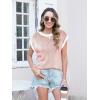 imageDisamer Summer Tops for Women 2025 Cap Sleeve Sweater Tank Tops Sleeveless Vest Oversized Short Sleeve ShirtsRed
