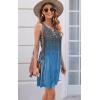 imageDisamer Womens Summer Dress 2025 Casual Button Down V Neck Sleeveless Boho Floral Beach Sundresses Vacation ALine DressesDye Blue