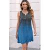 imageDisamer Womens Summer Dress 2025 Casual Button Down V Neck Sleeveless Boho Floral Beach Sundresses Vacation ALine DressesDye Blue