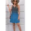 imageDisamer Womens Summer Dress 2025 Casual Button Down V Neck Sleeveless Boho Floral Beach Sundresses Vacation ALine DressesDye Blue