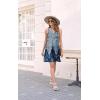 imageDisamer Womens Summer Dress 2025 Casual Button Down V Neck Sleeveless Boho Floral Beach Sundresses Vacation ALine DressesDye Deep Blue