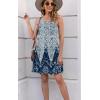 imageDisamer Womens Summer Dress 2025 Casual Button Down V Neck Sleeveless Boho Floral Beach Sundresses Vacation ALine DressesDye Deep Blue