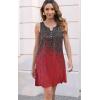 imageDisamer Womens Summer Dress 2025 Casual Button Down V Neck Sleeveless Boho Floral Beach Sundresses Vacation ALine DressesDye Red