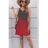 imageDisamer Womens Summer Dress 2025 Casual Button Down V Neck Sleeveless Boho Floral Beach Sundresses Vacation ALine DressesDye Red