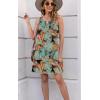 imageDisamer Womens Summer Dress 2025 Casual Button Down V Neck Sleeveless Boho Floral Beach Sundresses Vacation ALine DressesFlower Green Leaf