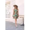 imageDisamer Womens Summer Dress 2025 Casual Button Down V Neck Sleeveless Boho Floral Beach Sundresses Vacation ALine DressesFlower Green Leaf