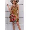 imageDisamer Womens Summer Dress 2025 Casual Button Down V Neck Sleeveless Boho Floral Beach Sundresses Vacation ALine DressesFlower Rose
