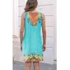 imageDisamer Womens Summer Dress 2025 Casual Button Down V Neck Sleeveless Boho Floral Beach Sundresses Vacation ALine DressesFlower Vine Green
