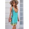 imageDisamer Womens Summer Dress 2025 Casual Button Down V Neck Sleeveless Boho Floral Beach Sundresses Vacation ALine DressesFlower Vine Green