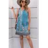 imageDisamer Womens Summer Dress 2025 Casual Button Down V Neck Sleeveless Boho Floral Beach Sundresses Vacation ALine DressesFlower Wallpaper Blue