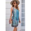 imageDisamer Womens Summer Dress 2025 Casual Button Down V Neck Sleeveless Boho Floral Beach Sundresses Vacation ALine DressesFlower Wallpaper Blue