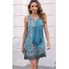 imageDisamer Womens Summer Dress 2025 Casual Button Down V Neck Sleeveless Boho Floral Beach Sundresses Vacation ALine DressesFlower Wallpaper Blue