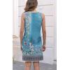 imageDisamer Womens Summer Dress 2025 Casual Button Down V Neck Sleeveless Boho Floral Beach Sundresses Vacation ALine DressesFlower Wallpaper Blue