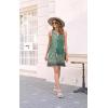 imageDisamer Womens Summer Dress 2025 Casual Button Down V Neck Sleeveless Boho Floral Beach Sundresses Vacation ALine DressesFlower Wallpaper Green