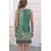 imageDisamer Womens Summer Dress 2025 Casual Button Down V Neck Sleeveless Boho Floral Beach Sundresses Vacation ALine DressesFlower Wallpaper Green