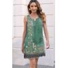 imageDisamer Womens Summer Dress 2025 Casual Button Down V Neck Sleeveless Boho Floral Beach Sundresses Vacation ALine DressesFlower Wallpaper Green